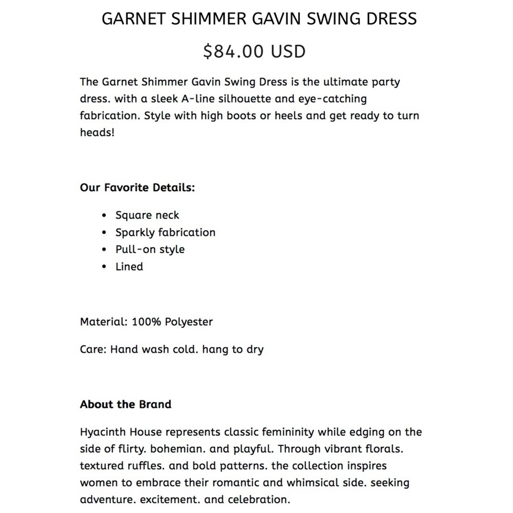 TUCKERNUCK HYACINTH HOUSE GAVIN GARNET SHIMMER SWING MINI DRESS - Picture 5 of 14